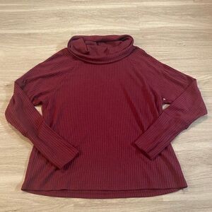 Bobeau Womens Maroon Turtle Neck Long Sleeve Casual Pullover Sweater Size XS